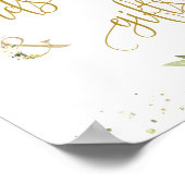 Karten & Geschenke Skript Zeichen Weiße Rosen Laub Poster (Ecke)