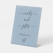 Karten Geschenke staubblaue Silberhochzeit Sockelschild (Vorderseite)