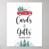 Karten & Geschenke Unterschreiben Winter Roter Wei Poster (Vorne)