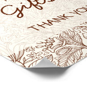 Karten & Geschenke Warmbraune Floral-Handschrift-S Poster (Ecke)