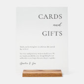 Karten Geschenktisch Danke elegant Schwarz-weiß Acrylschild (Vorderseite)