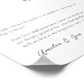 Karten Geschenktisch Danke elegant Schwarz-weiß Poster (Ecke)