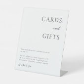 Karten Geschenktisch Danke elegant Schwarz-weiß Sockelschild (Vorderseite)