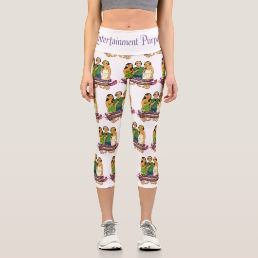 Karten-Gesichter Capri Leggings (Vorderseite)
