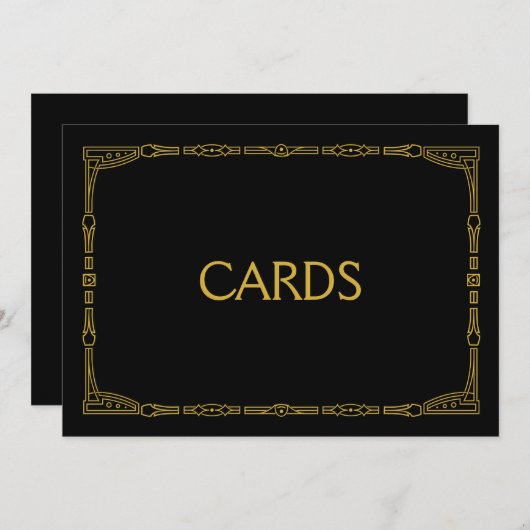 "Karten" Gold Art Deco Stil Hochzeitszeichen Einladung (Vorne/Hinten)