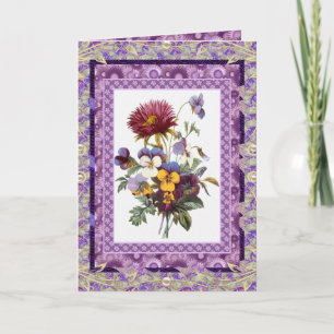 Karten-Gruß Vintage Floral Mauve Blumen Karte