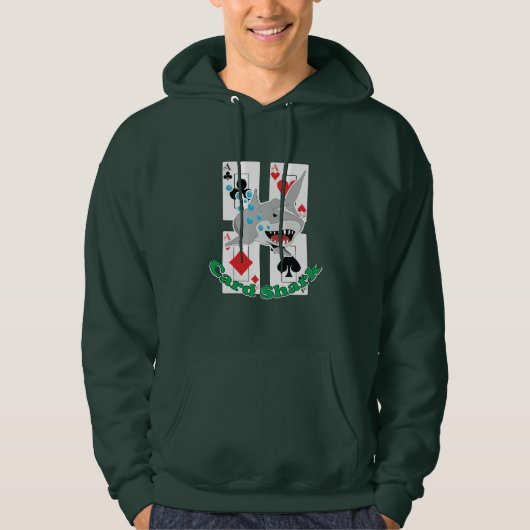 Karten-Haifisch Aces Poker-Karten-Anzüge Hoodie (Vorderseite)