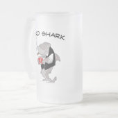 Karten-Haifisch Mattglas Bierglas (Vorderseite Links)