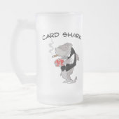 Karten-Haifisch Mattglas Bierglas (Links)