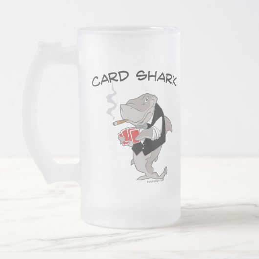 Karten-Haifisch Mattglas Bierglas (Links)