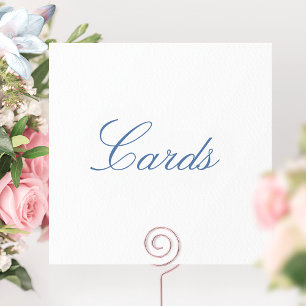 "Karten" Hochzeitsschild, Blaue elegante Kalligraf Dankeskarte
