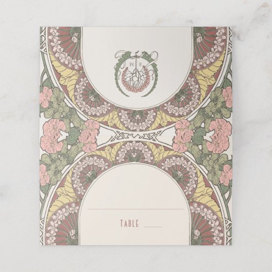 Karten Hochzeitstisch Vintag (Außenseite Aufgefaltet)