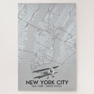 Karten im Vintage-Stil von New York City Puzzle