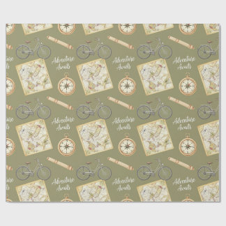 Karten, Kompasse und Fahrräder von Natasha Us Geschenkpapier