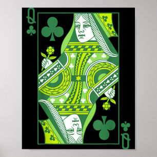 Karten-Kreuzdame St. Patrick's Day Botanik Poster