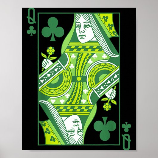 Karten-Kreuzdame St. Patrick's Day Botanik Poster (Vorne)