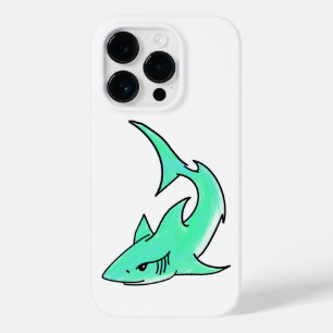 Karten lächelnder Hai Mint Blau Grün Ozean Tier Case-Mate iPhone 14 Pro Hülle