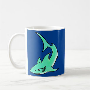 Karten lächelnder Hai Mint Blau Grün Ozean Tier Kaffeetasse