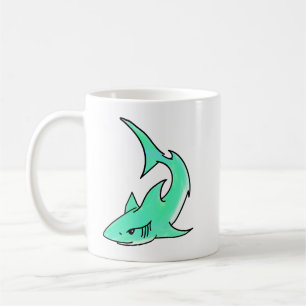 Karten lächelnder Hai Mint Blau Grün Ozean Tier Kaffeetasse