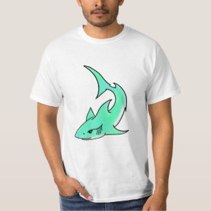 Karten lächelnder Hai Mint Blau Grün Ozean Tier T-Shirt