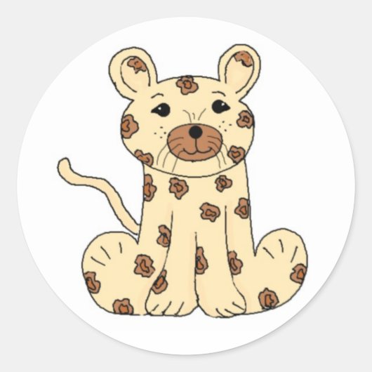 Karten-Leopard Runder Aufkleber (Vorderseite)