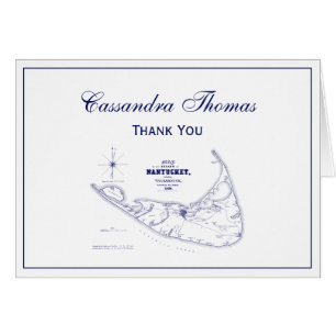 Karten-Marine-Blau Nantucket Insel MAs Vintages