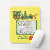 Karten-Mausunterlage Wales historische Mousepad (Mit Mouse)