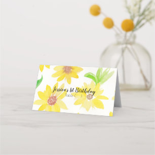 Karten mit Aquarell-Sonnenblumen-Muster