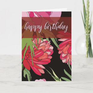 Karten mit Comic-Blumen zum Geburtstag
