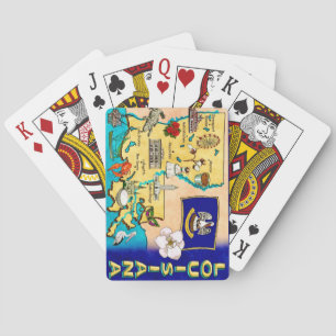 Karten mit der Karte des Bundesstaates Louisiana Spielkarten