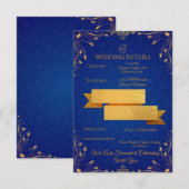 Karten mit Details zur Hochzeit in Königblau und G (Vorne/Hinten)