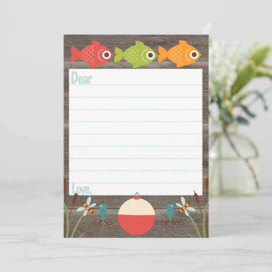 Karten mit einer Fischfangzeit (Stehend Vorderseite)