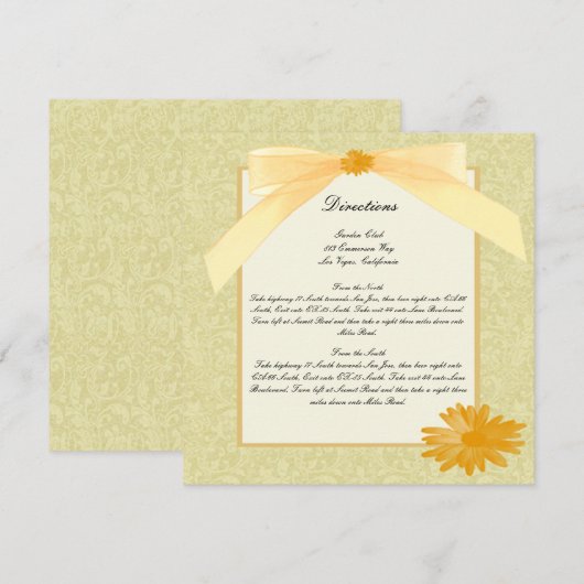 Karten mit gelber Blume (Vorne/Hinten)