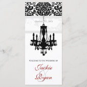 Karten mit Hochzeitmenü Schwarz-weiß (Rückseite)