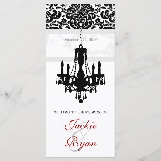 Karten mit Hochzeitmenü Schwarz-weiß (Rückseite)