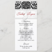 Karten mit Hochzeitmenü Schwarz-weiß (Vorderseite)