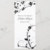 Karten mit Hochzeitmenü Schwarz/Weiß-Wand (Rückseite)