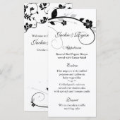 Karten mit Hochzeitmenü Schwarz/Weiß-Wand (Vorne/Hinten)