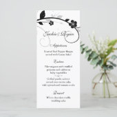 Karten mit Hochzeitmenü Schwarz/Weiß-Wand (Stehend Vorderseite)