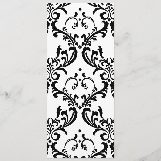 Karten mit Hochzeitsmenü Damask Monogramm rosa (Rückseite)