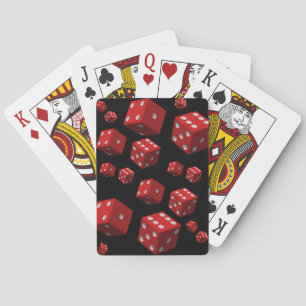 Karten mit roten Würfeln für ihn spielen Spielkarten