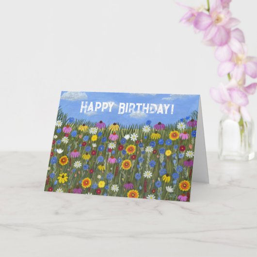 Karten mit Wildblumen und Gänseblümchen (Orchidee)