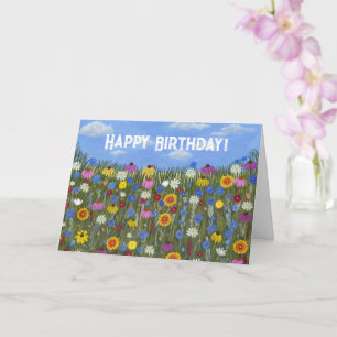 Karten mit Wildblumen und Gänseblümchen