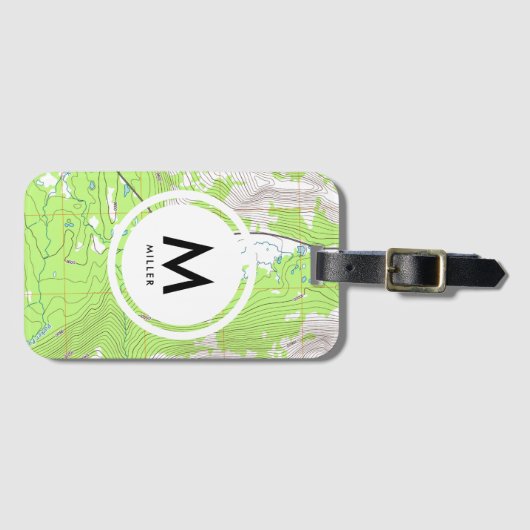 Karten-Monogramm Gepäckanhänger (Vorderseite (Horizontal))