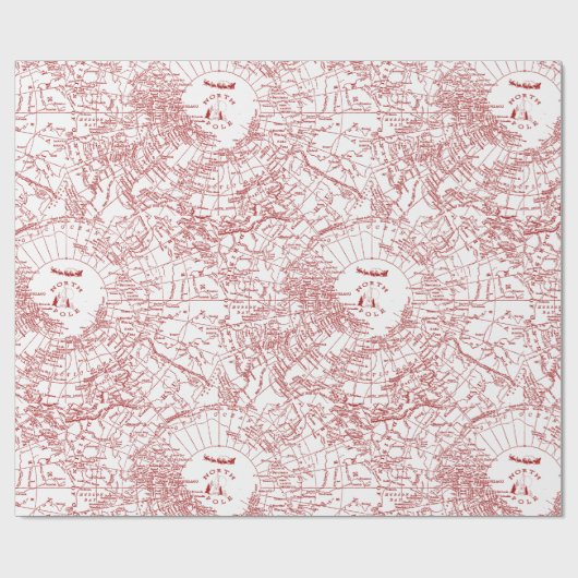 Karten-Packpapier Nordpols Sankt Geschenkpapier (Flach)