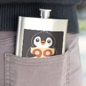 Karten-Pinguin mit der Nummer 99 Flachmann (Beispiel)