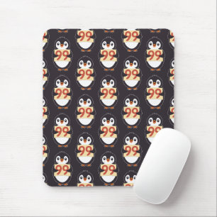 Karten-Pinguin mit der Nummer 99 Mousepad
