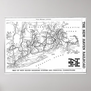 Karten-Plakat New-Haven Eisenbahn-1956 Poster
