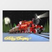 Karten-Santa-Express-Postkarte Fensteraufkleber (Blatt)