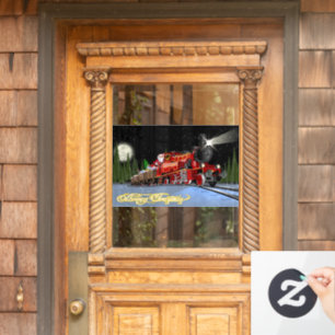 Karten-Santa-Express-Postkarte Fensteraufkleber